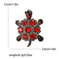 Crystal Turtle Brooch With Dark Metal Shell and Gem Accents view 7