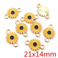 Enamel Daisy and Sunflower Metal Charms in Two Designs view 7