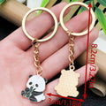 Bamboo, Apple and Flower Panda Enamel Keychains, 6 Poses view 5