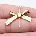 Large Metal Bow Charms in Five Silver Gold and Bronze Finishes view 4