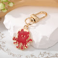 Gold Tone Colorful Whale Octopus Cat and Flower Clip Keychains view 4