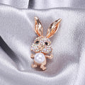 Crystal Rabbit Brooch With Pearl Belly in Gold or Silver Tone view 4
