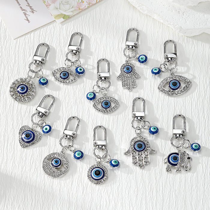 Silver Tone Blue Evil Eye Clip Charms in Ten Designs