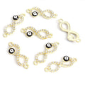 Rhinestone Infinity Evil Eye Two Loop Connectors in 12 Styles view 9