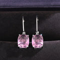 Rectangular Faceted Drop Earrings In Six Stone Colors view 3