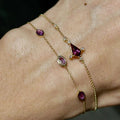 Gold Purple Stone Bracelets Cross Or Oval Station Styles view 2