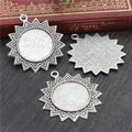 Zigzag Sun Round Pendant Bezel Blank for Cabochon Craft view 3
