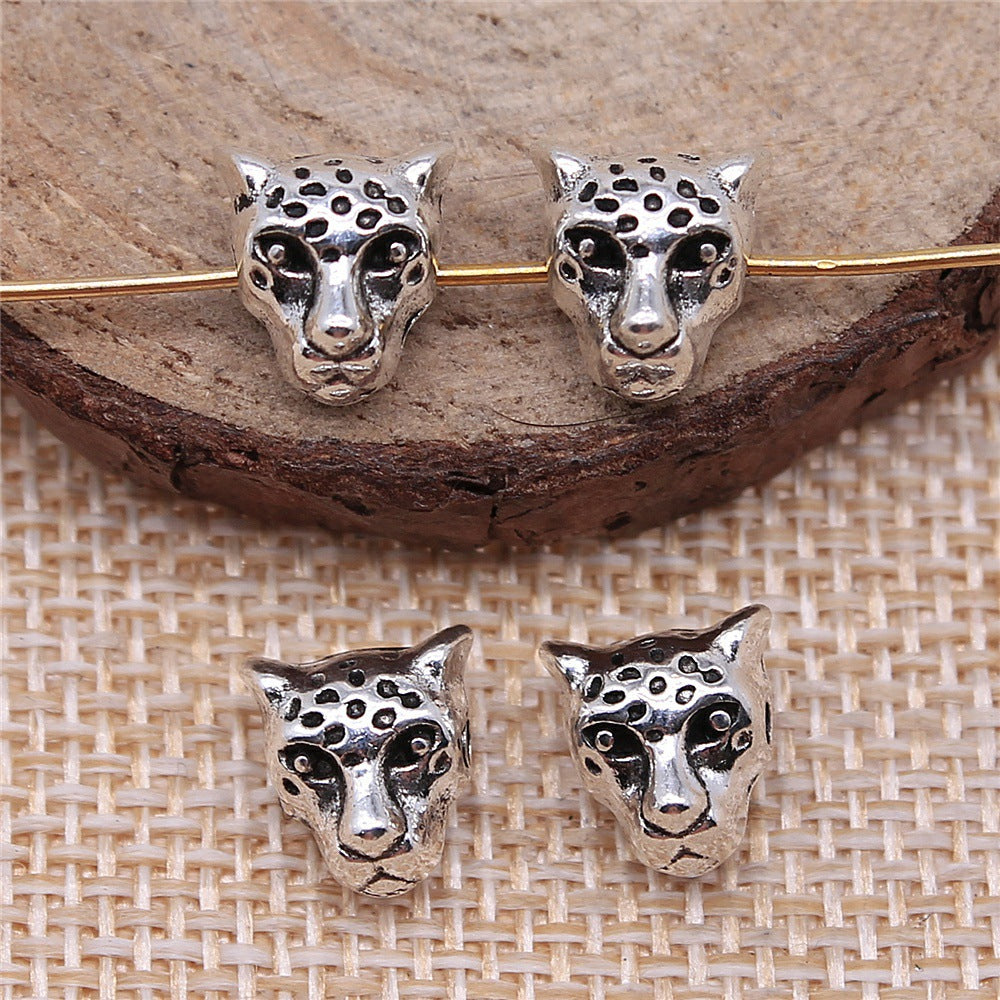 10x8x7mm 1.8g Antique Silver Zinc Alloy Leopard Loose Metal Beads for Bracelet Necklace DIY Jewelry Making