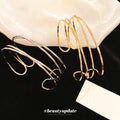 Three Line Wavy Open Arm Cuff In Silver Tone Or Gold Tone view 2