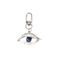 Large Gold and Silver Tone Blue Eye Clip Keychains view 5