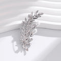Wheat Crystal Pearl Look Metal Brooch Pin for Jackets and Lapels view 4