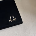 CZ Pavé Bow Butterfly Heart Flower Teardrop Stud Earrings view 8