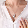 Organic Teardrop Pendant Necklace Matching Stud Earrings view 6