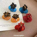 Flower and Double Disc Cluster Stud Earrings Statement Fashion Jewelry view 1
