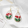 Red Flower Earrings