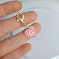 Pink Enamel Heart Letter Charms A-Z With Gold Lobster Clasp Pendant view 12