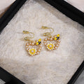 Petite Bee Flower Pearl Look Clip Stud and Hook Earrings view 10