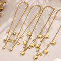 Heart Necklace and Letter Charm Collection in Gold and Silver Tone view 2