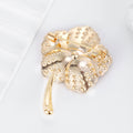 Red Gold Tone Poppy Flower Crystal Enamel Metal Brooch Pin view 3