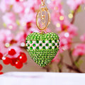 Pearl Band Crystal Heart Keychains in Eleven Plain Color Options view 9
