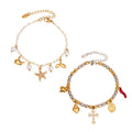 Ocean Charm and Cross Charm Bracelets in Two Metal Tones view 5