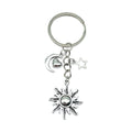 Metal Keychains with Sun, Moon, Star, Cross and Angel Charms view 5
