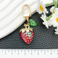 Seven Resin Strawberry Metal Clasp Keychain Designs view 3