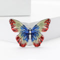 Printed Enamel Butterfly Brooch With Polished Metal And Sculpted Decorative Details view 2
