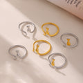 Stainless Steel Cat Silhouette Open Adjustable Rings Size 7 view 4