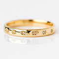 Gold Silver Thin Star Set Band Ring Clear Accents Alloy view 2
