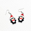 Resin Christmas Bell Penguin Tree Santa Snowman Earrings view 7