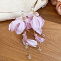 Sheer Petal Crystal Drop Earrings in Five Pastel Colors view 9
