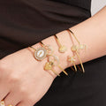 Sea Life Open Bangle Collection in Seven Metal Styles view 3