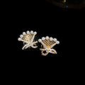 Crystal Floral Ear Clips with Bow and Fan Shaped Designs view 7
