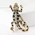 Enamel Spotted Lizard Brooch Silver Gold Two Tone Styles view 2