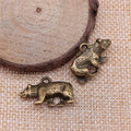 Detailed Walking Bear Metal Charms in Two Antique Finishes view 4