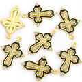 Textured Cross Charm in Gold and Silver Tone for Jewelry Making view 3
