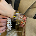 Spiral Enamel Stretch Bracelets With Metal Heart Filigree view 4