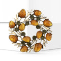 Pinecone Wreath Brooch With Amber and Olive Crystals view 2