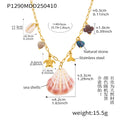 Gold Stainless Steel Sea Shell Turtle Charm Beach Necklaces view 6