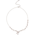 Crystal Flower And Bow Silver Tone Necklace Jewelry Design view 5