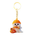 Halloween Ghost Orange Beanie Pumpkin Acrylic Keychain view 5