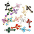 Enamel-Look Silver Gold Cross Alloy Charms in 16 Styles view 5
