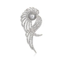 Silver Tone Flower Pearl Look Metal Brooch Pin for Jackets and Lapels view 6