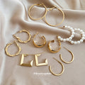 Geometric Metal Hoop Earring Sets Six Pairs Gold Silver view 3