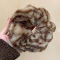 Faux Fur Mottled Scrunchie Hair Ties Five Color Options view 4