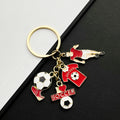 Soccer Ball Shoe Jersey and Trophy Charm Keychain with Metal Hardware view 2