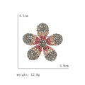 Five Petal Gray Crystal Flower Brooch in Blue or Pink view 5