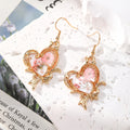 Pink Pressed Flower Resin Earrings Gold Hooks 8 Style Mix view 5