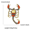 Crystal Scorpion Brooch In Four Colorways With Polished Metal Detail view 9